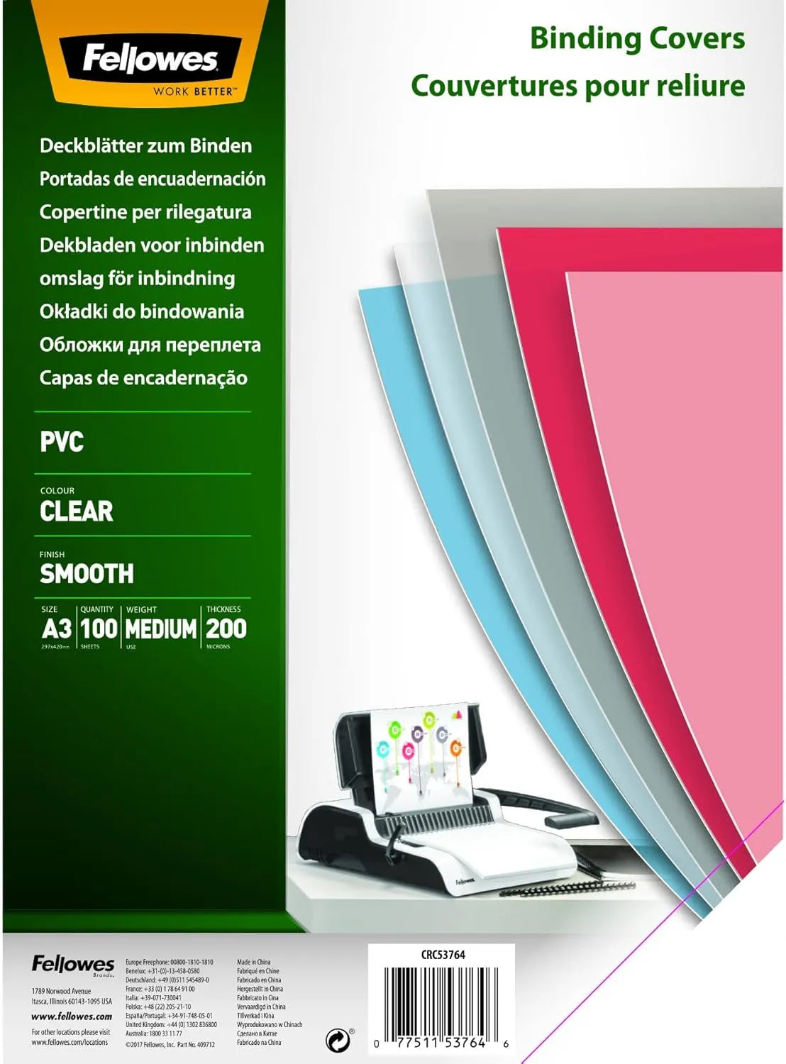 Copertine per Rilegatura in PVC Trasparente A3