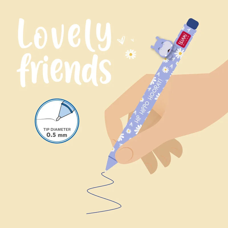 Penna Gel - Lovely Friends-Ippopotamo