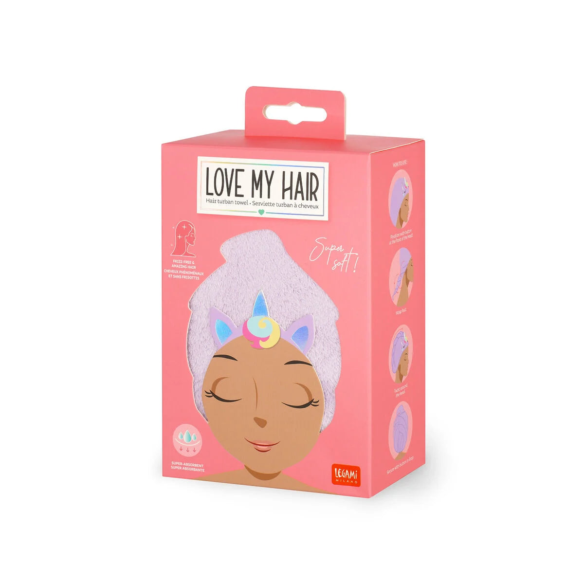 Asciugamano per Capelli a Turbante - Love My Hair-Unicorno