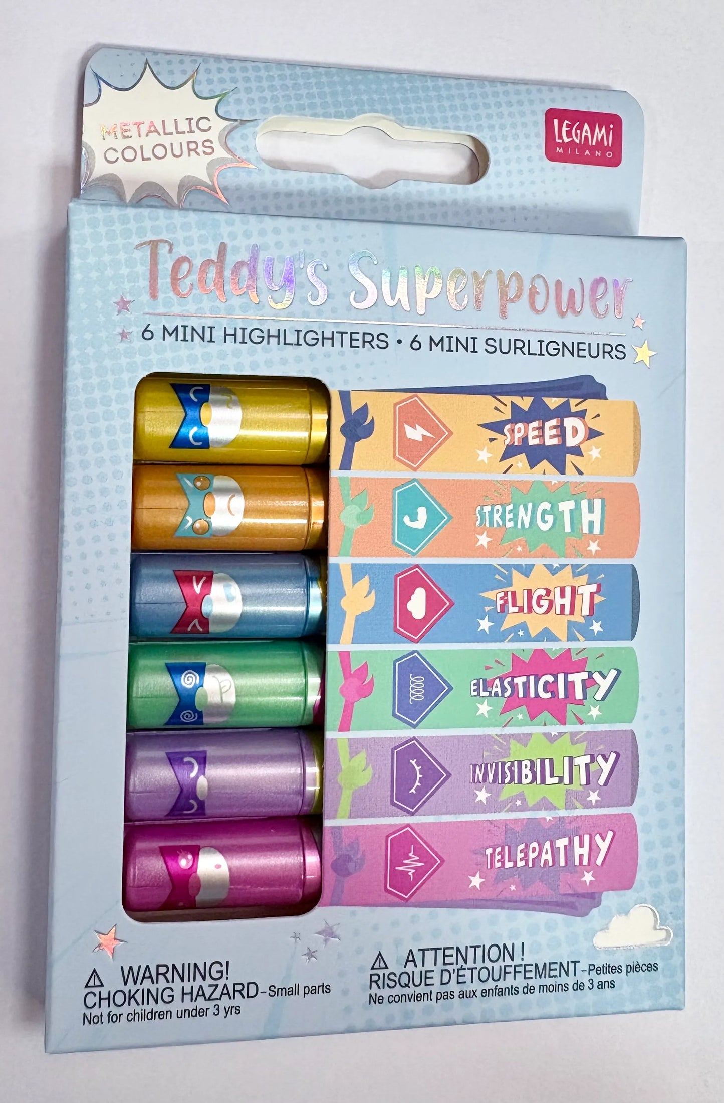 Set Di 6 Mini Evidenziatori - Teddy's Superpower