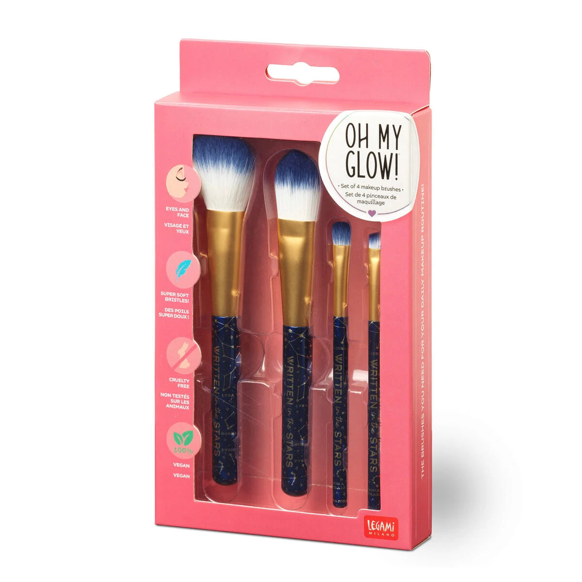 Set di 4 Pennelli per il Trucco - Oh My Glow!-Stars