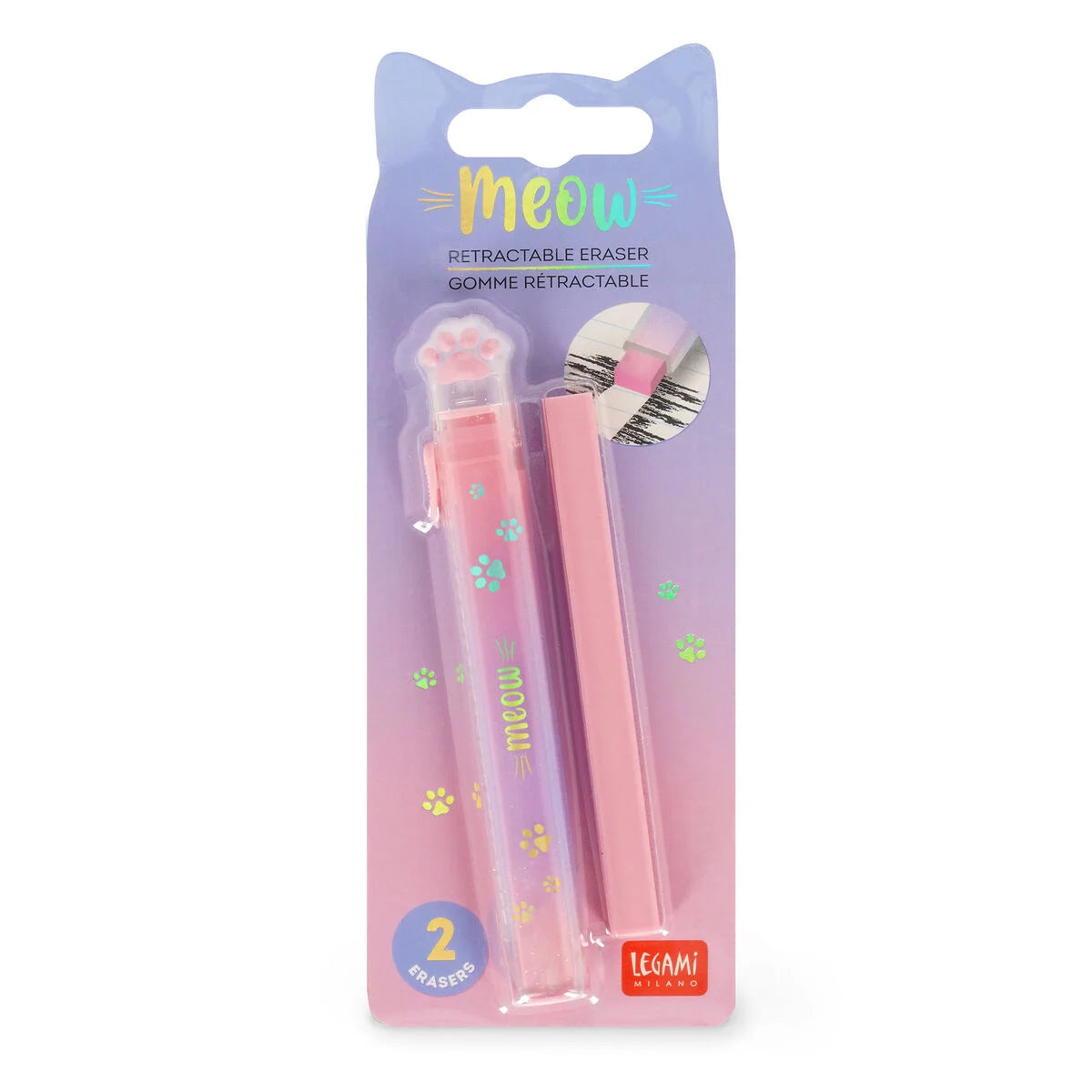 Gomma Retrattile con Ricarica - Meow