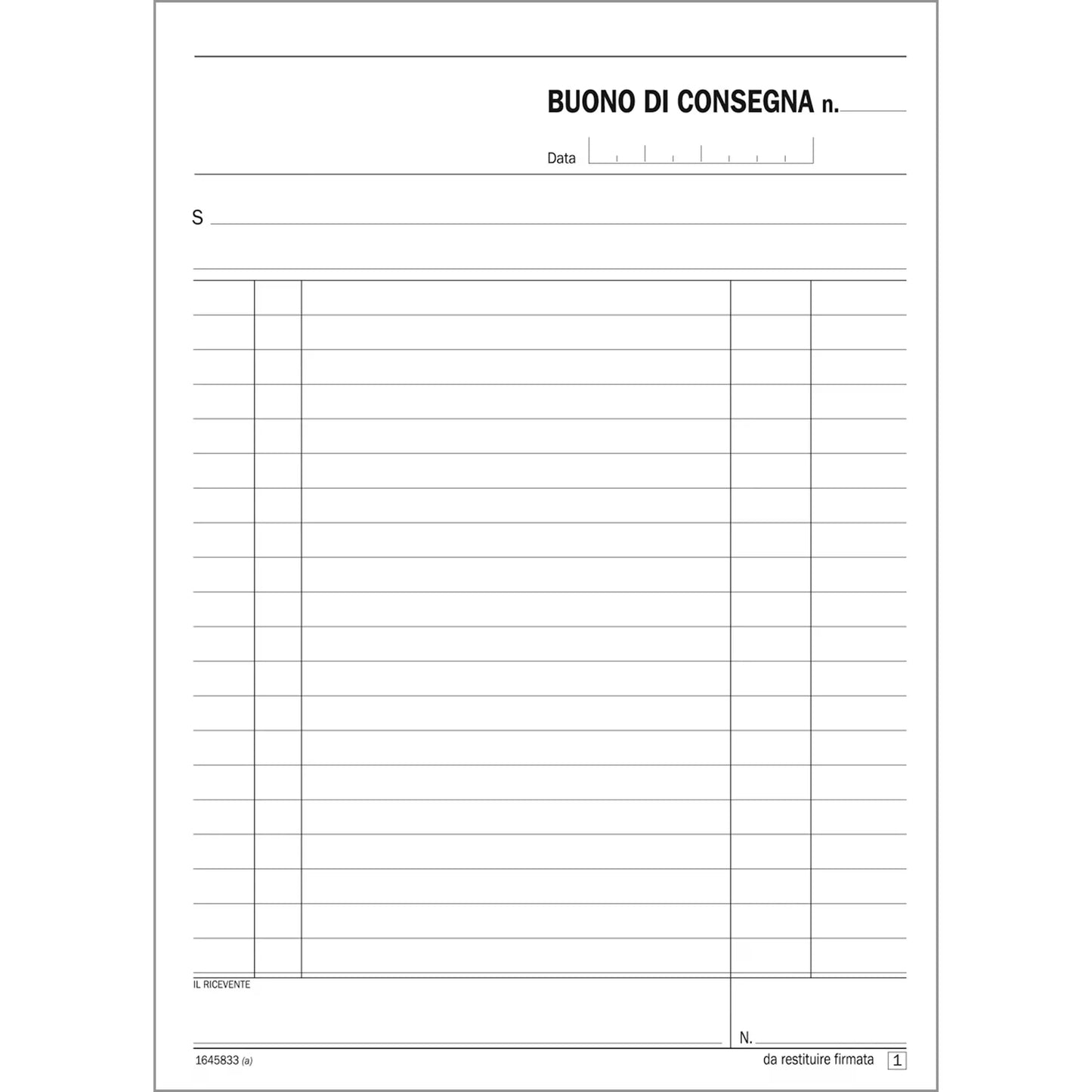 Buoni consegna triplice copia