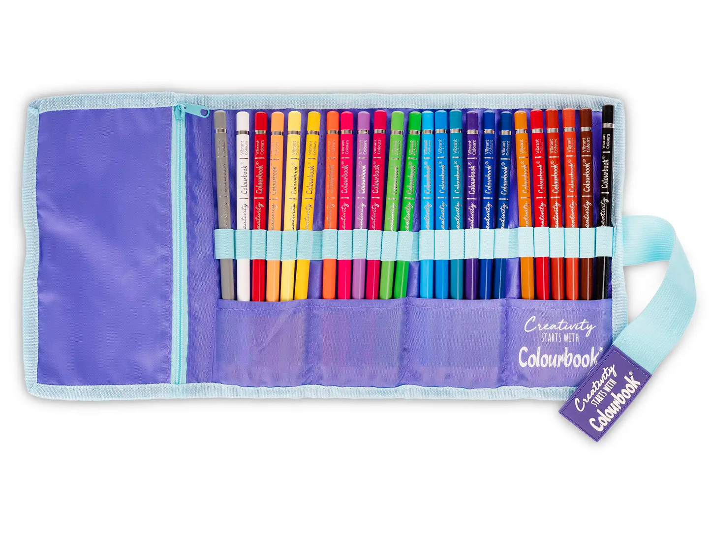 Astuccio portapastelli a rotolo Creativity – 24 pastelli Abstract Light