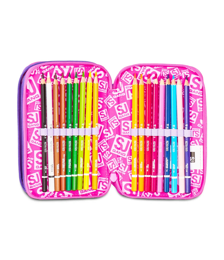 Astuccio Triplo Pieno 3 Zip Sj Gang Tinypatch Girl | Seven