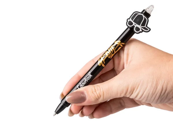 Penna a sfera Geolier con topper – Inchiostro blu - Black Hat