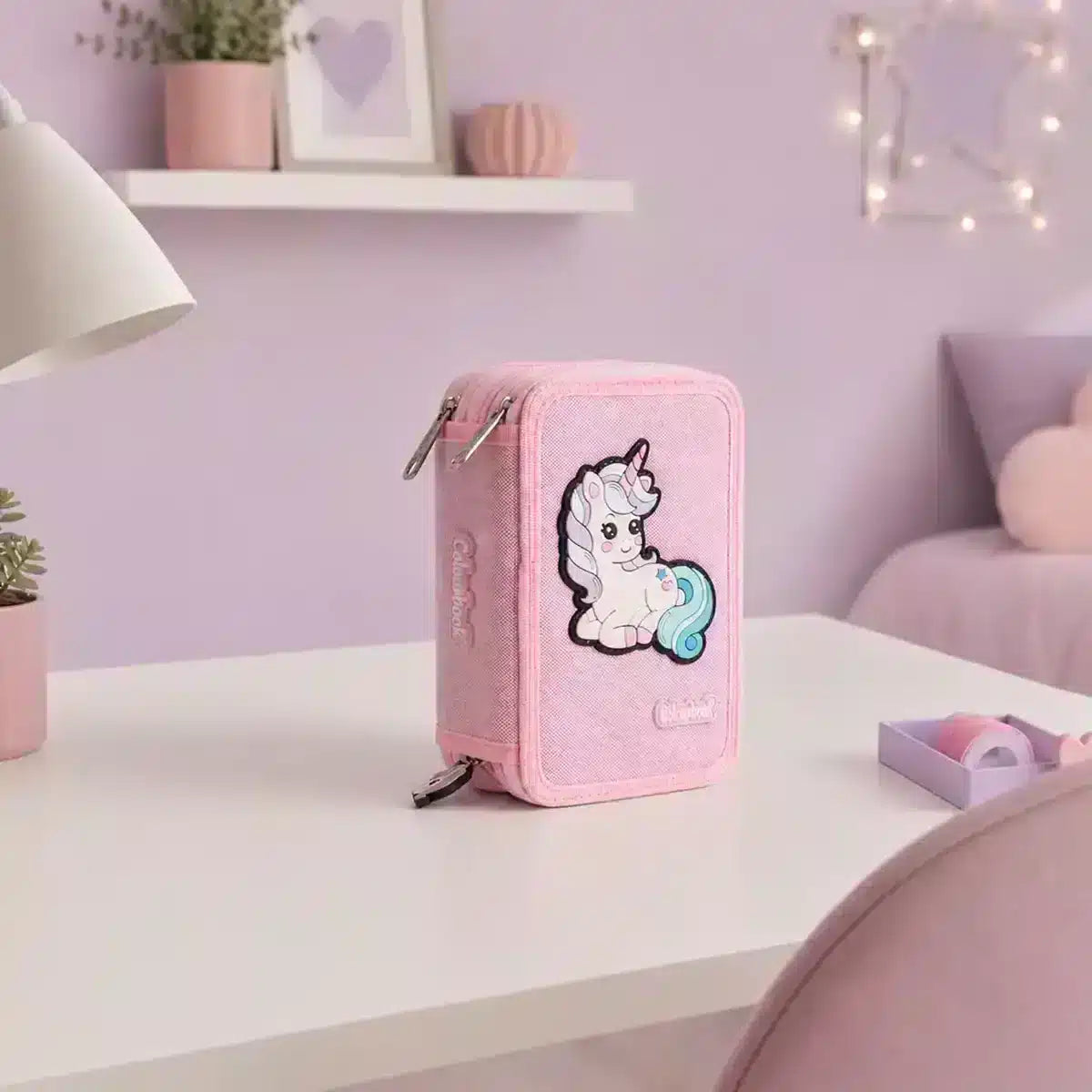 Astuccio 3 Zip Unicorn