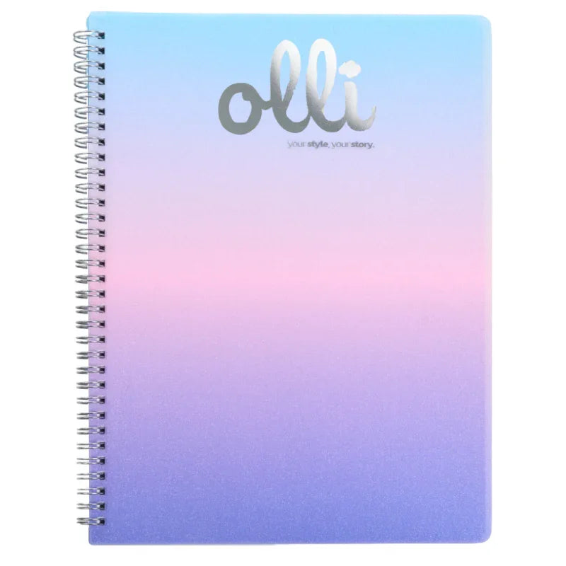 Maxi Quaderno Spiralato Glitter Rainbow PPL 70ff 70gr A4 Olli