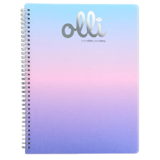 Maxi Quaderno Spiralato Glitter Rainbow PPL 70ff 70gr A4 Olli