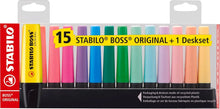 Stabilo BOSS ORIGINAL - Evidenziatore - Desk-Set - 15 Colori Assortiti 9 NEON + 6 Pastel
