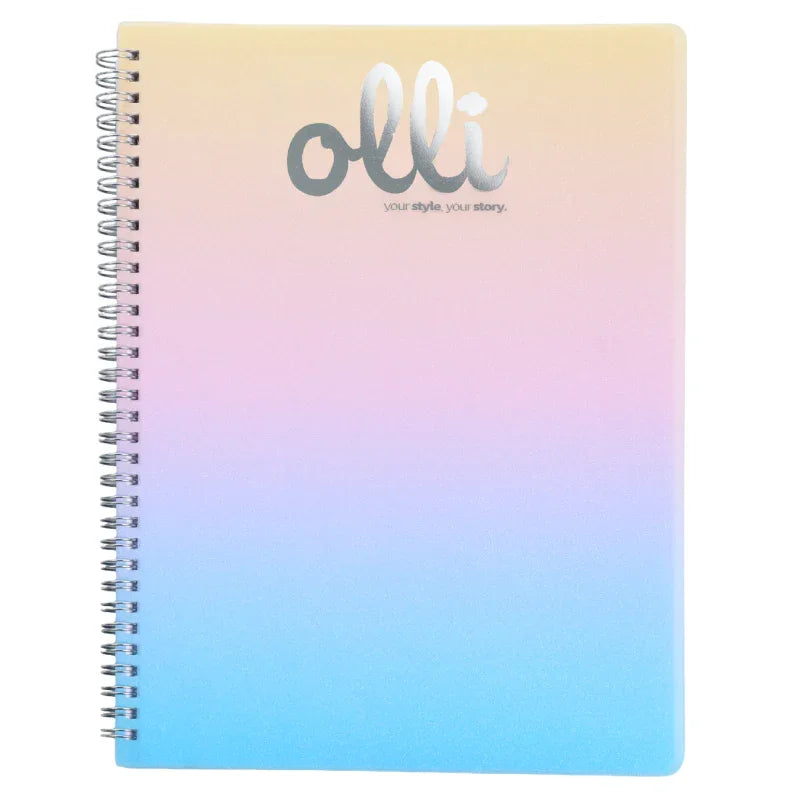 Maxi Quaderno Spiralato Glitter Rainbow PPL 70ff 70gr A4 Olli