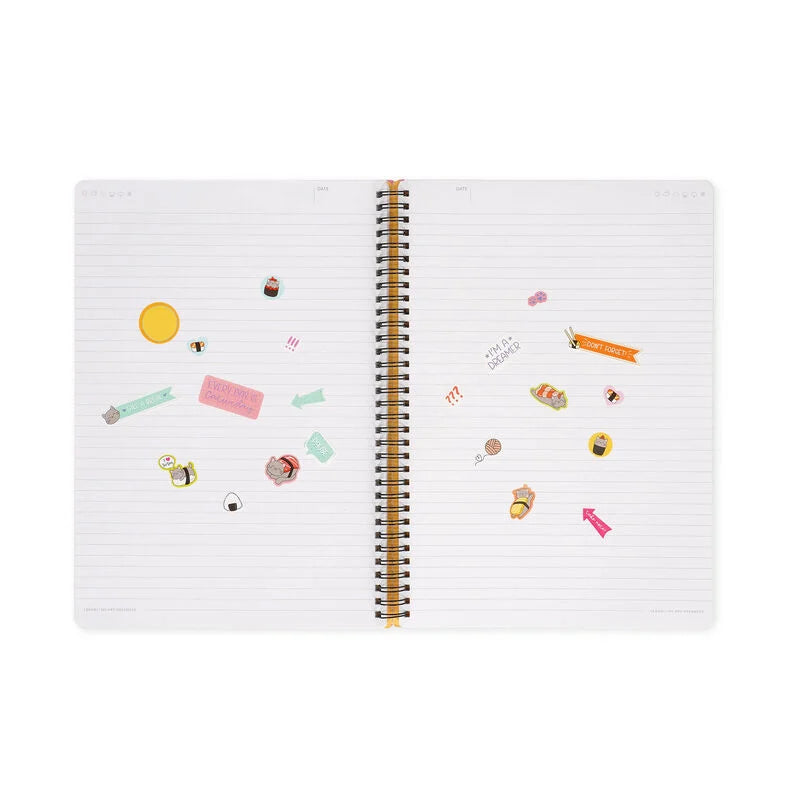 Quaderno a Righe con Spirale - Foglio A4 Sushi Cat