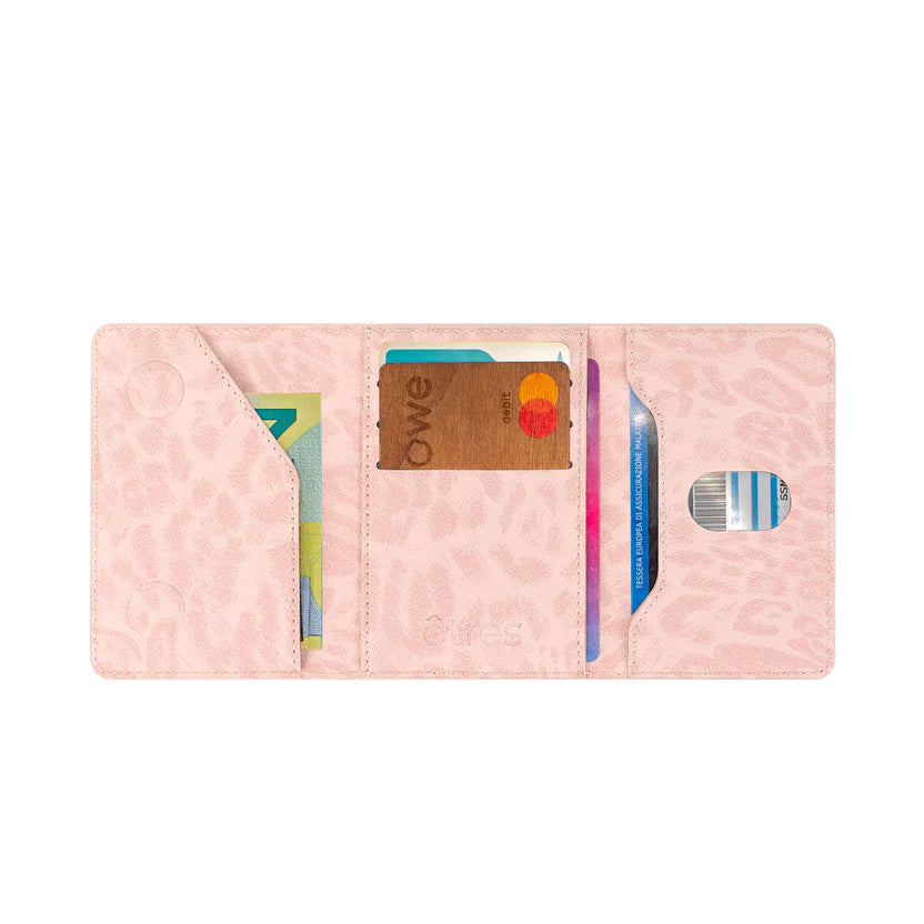 Portafoglio etres flat animalier pink