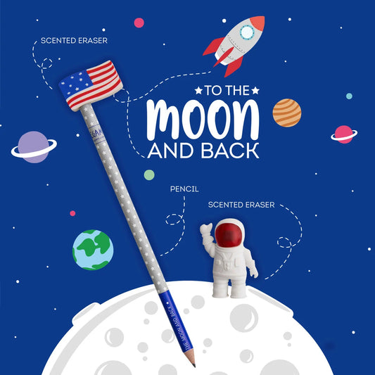 Set di 2 Gomme e 1 Matita - To The Moon And Back