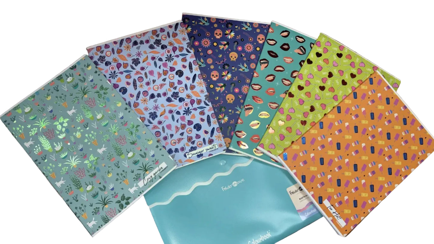Set 6 Quaderni + Busta con bottone A4 omaggio Pattern