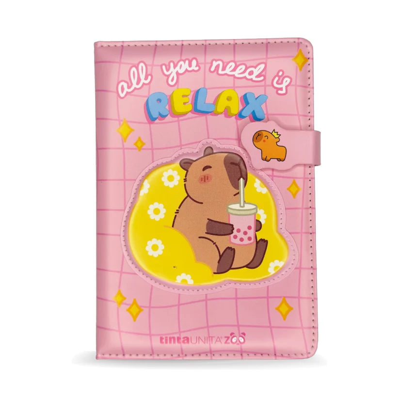 Notebook Capybara con Lucchetto - Tinta Unita