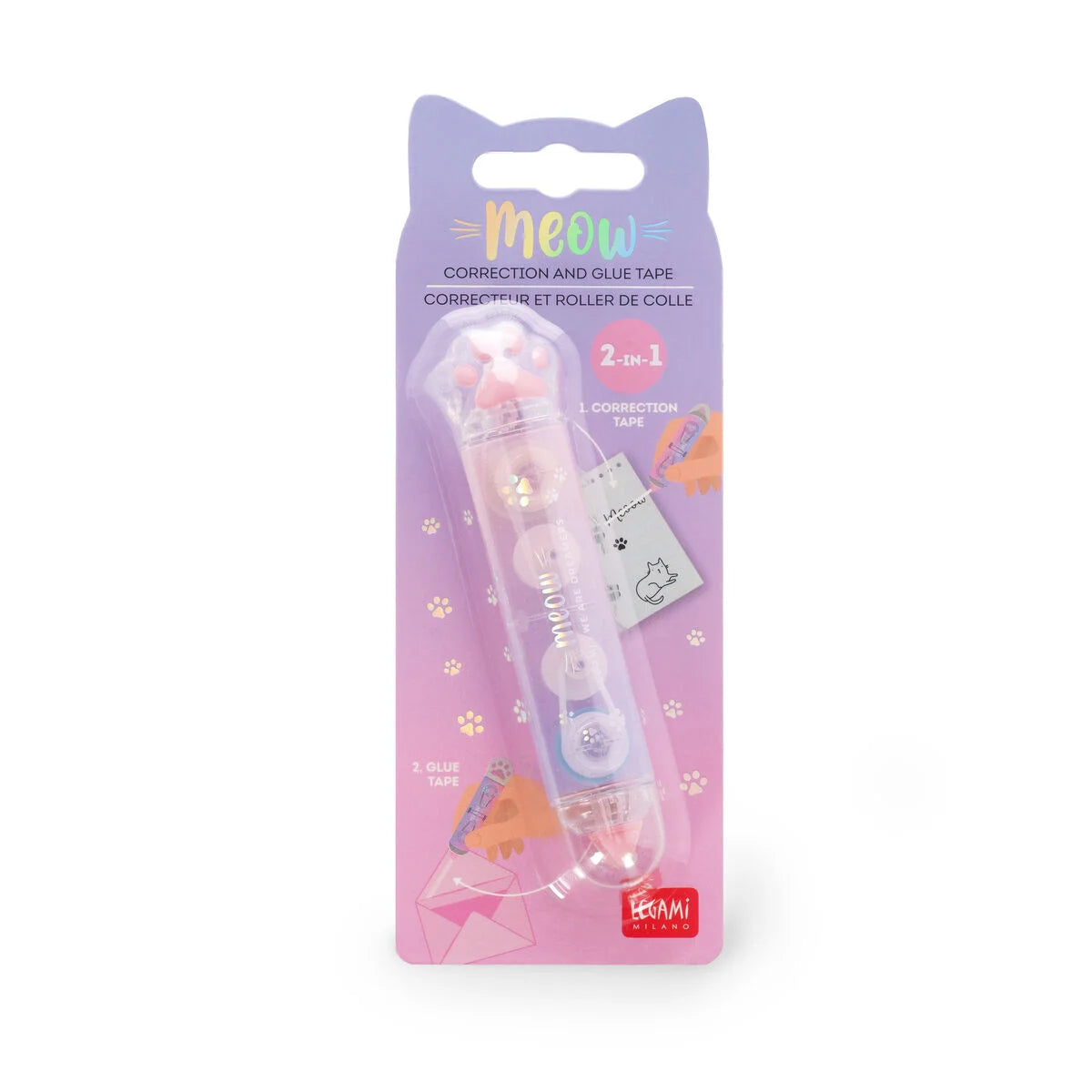 2-in-1 Correttore e Colla a Nastro - Meow
