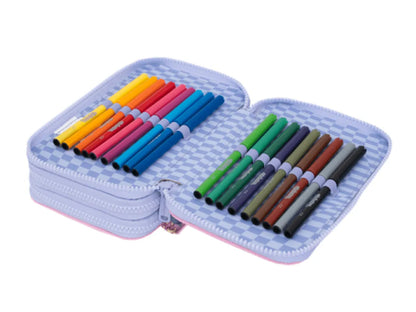 Astuccio 3 Zip Hello Kitty Pastel Completo