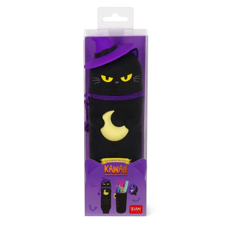 Astuccio 2 in 1 in Morbido Silicone - Halloween - Kawaii Black Kitty