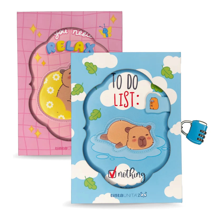 Notebook Capybara con Lucchetto - Tinta Unita