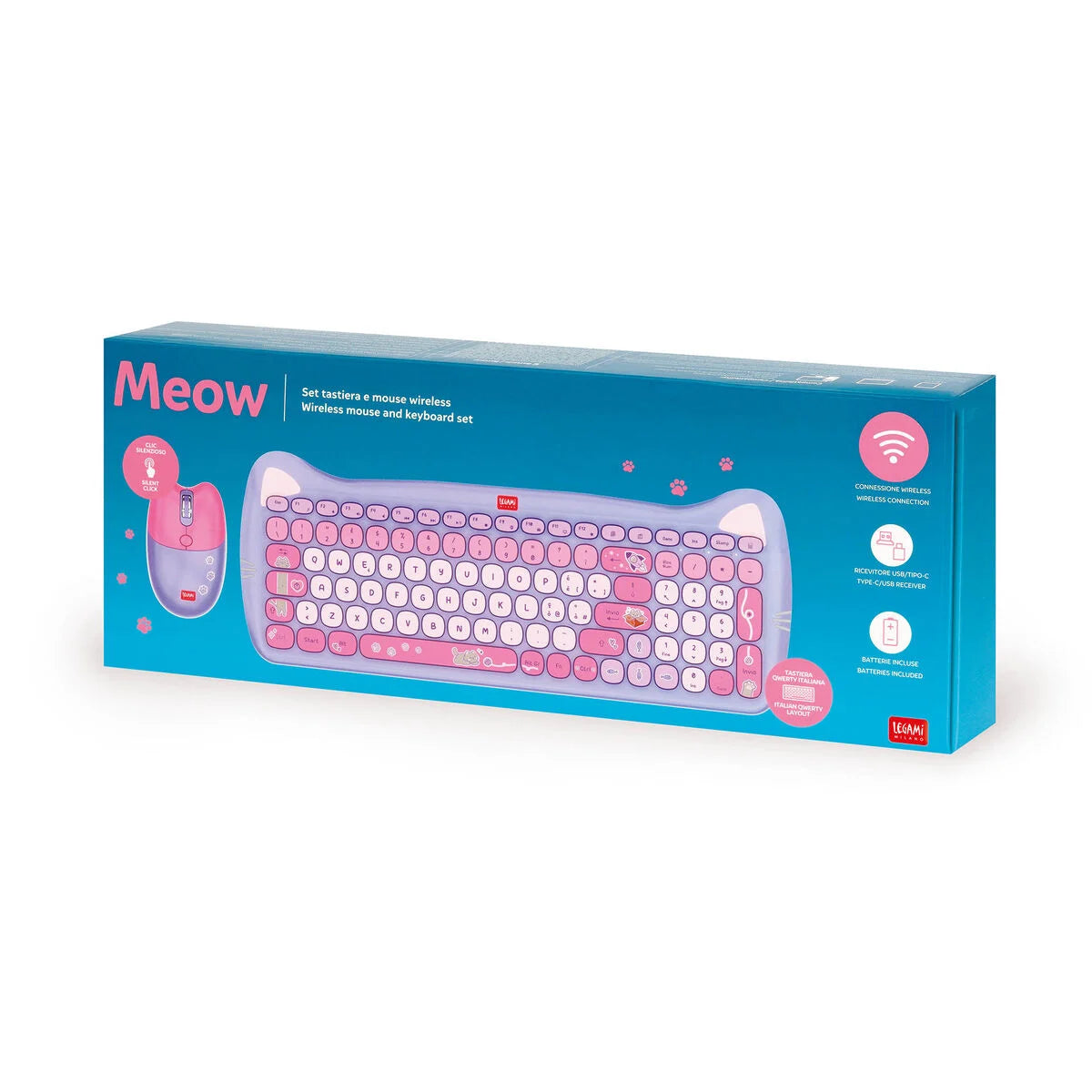 Set Tastiera e Mouse Wireless - Meow