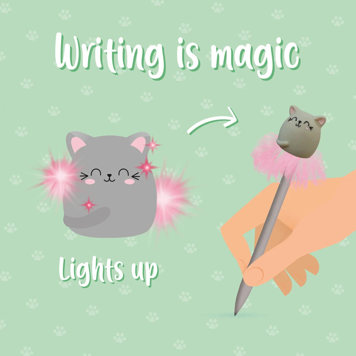 Penna a Sfera Luminosa - Writing is Magic-Kitty