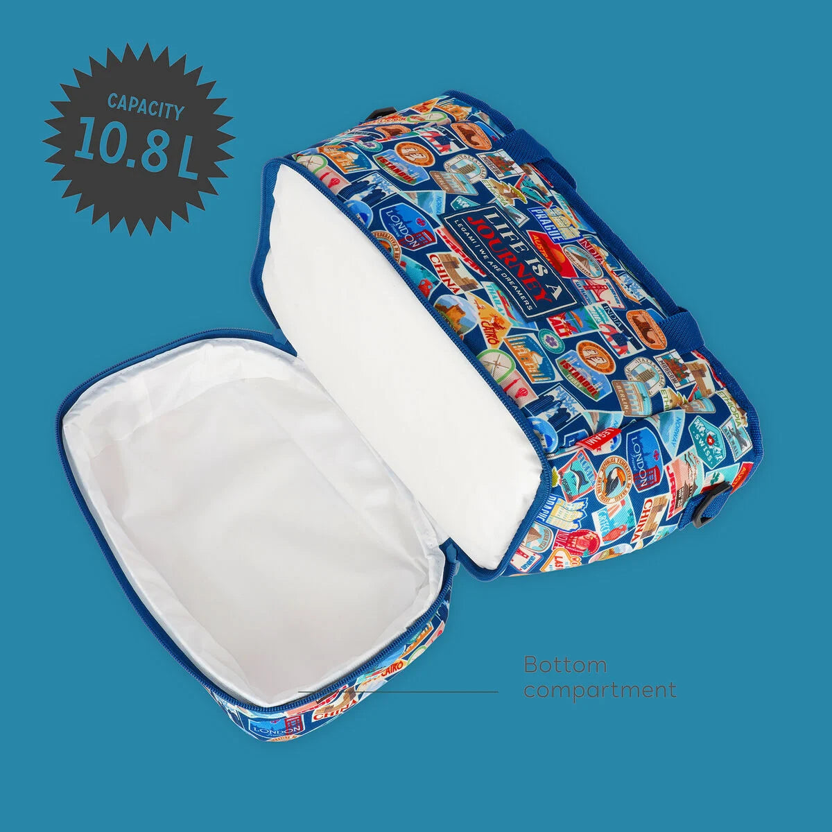 Borsa Porta Pranzo 10,8 l - Lunch Bag - Travel Stickers