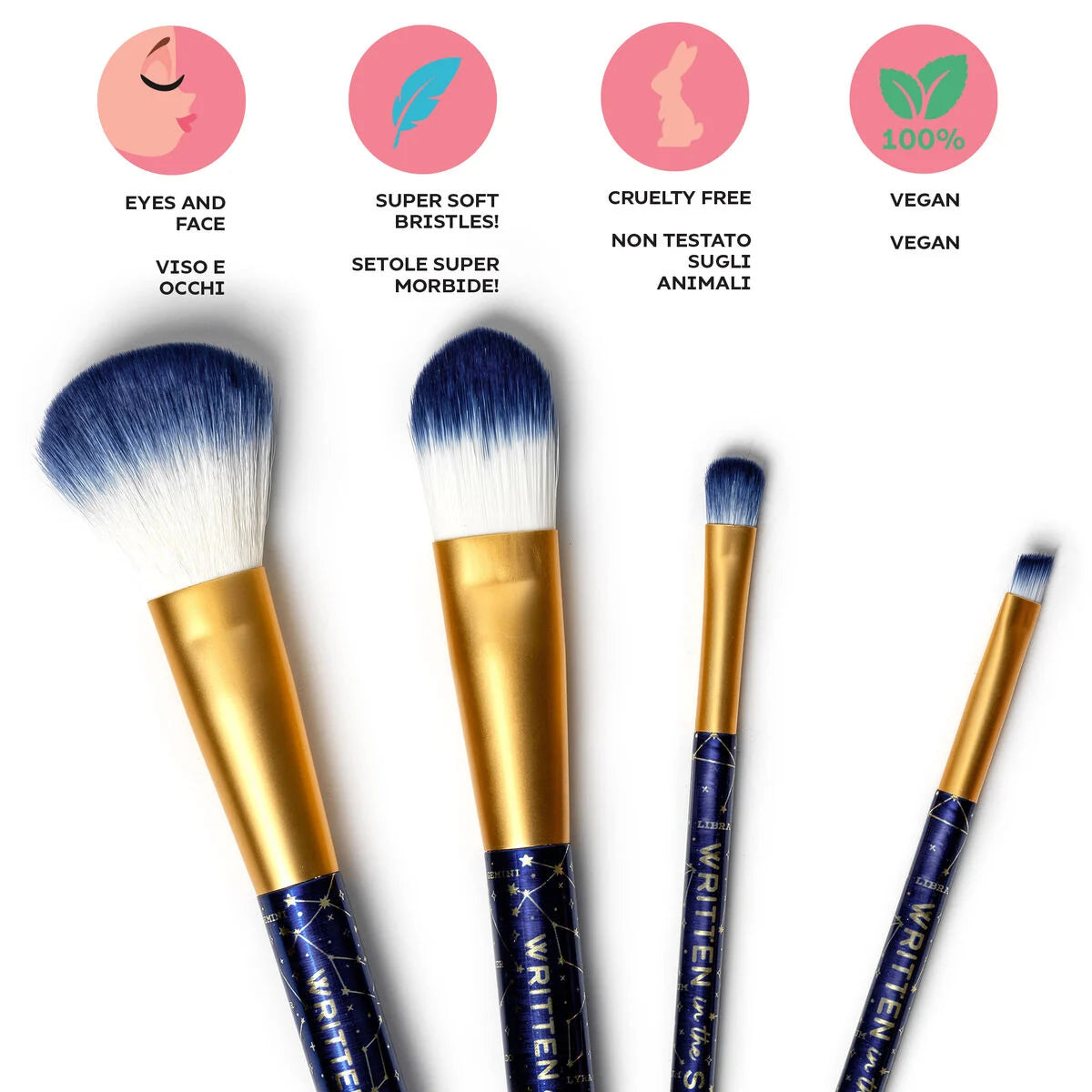 Set di 4 Pennelli per il Trucco - Oh My Glow!-Stars