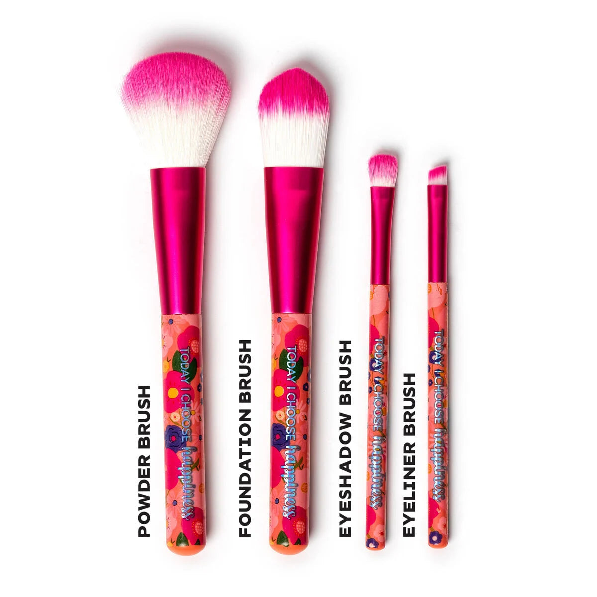 Set di 4 Pennelli per il Trucco - Oh My Glow!-Flowers