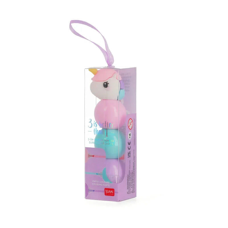 Evidenziatore 3 in 1 - 3 is Better Than 1 - Unicorno