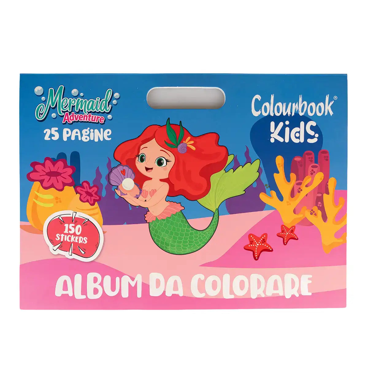 Album da colorare per bambini – Sirena – 25 pagine a tema – 150 stickers inclusi