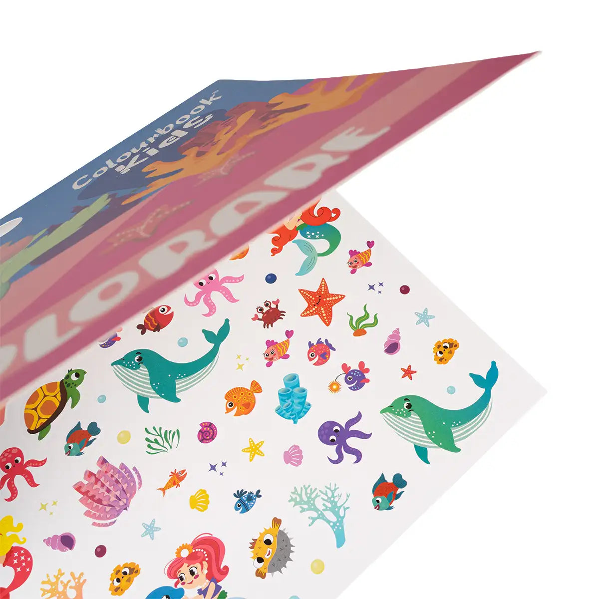 Album da colorare per bambini – Sirena – 25 pagine a tema – 150 stickers inclusi