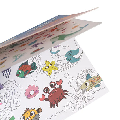 Album da colorare per bambini – Sirena – 25 pagine a tema – 150 stickers inclusi