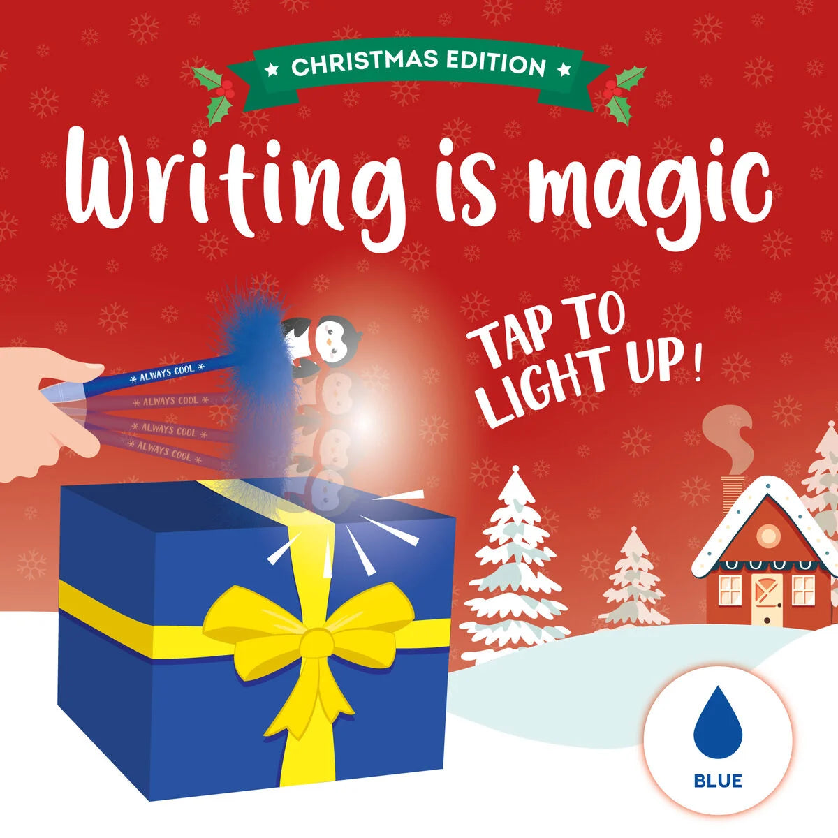 Penna a Sfera Luminosa - Penguin - Writing is Magic