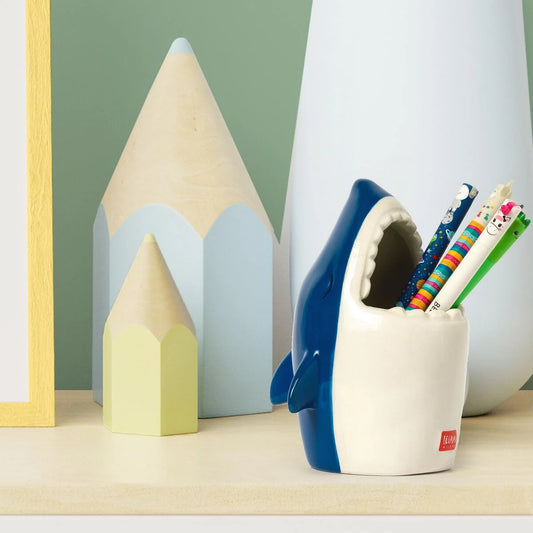 Portapenne in Ceramica - Desk Friends-Shark