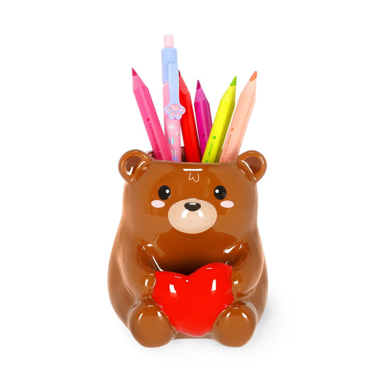 Portapenne in Ceramica - Desk Friends - Teddy Bear