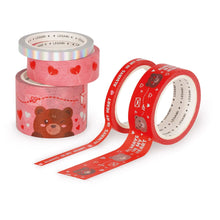 Set di 5 Nastri Adesivi Decorativi di Carta - Tape By Tape - Teddy Bear