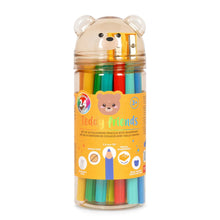 Set di 24 Matite Colorate con Temperino - Teddy Friends