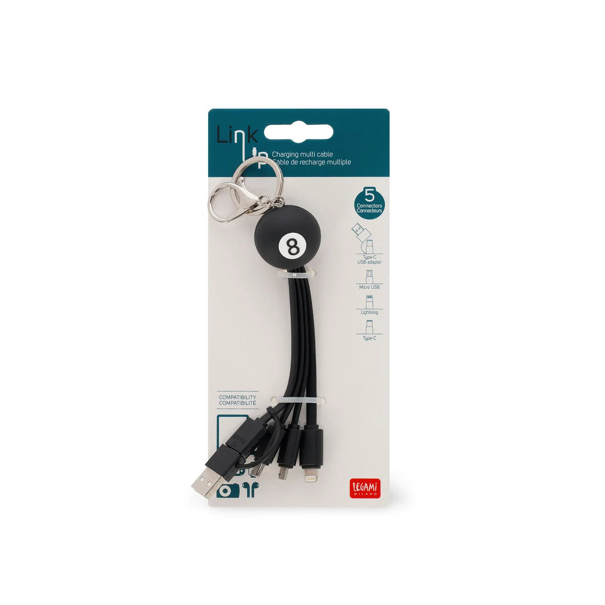 Cavo di Ricarica Portachiavi 6 in 1 - Link Up-8 Ball