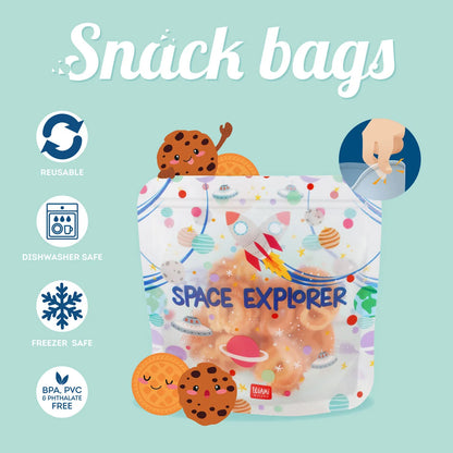 Set di 3 Buste per Alimenti - Snack Bags-Stars