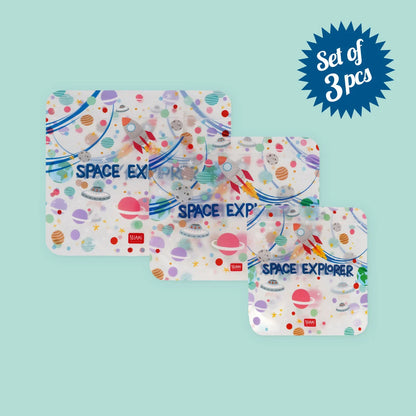 Set di 3 Buste per Alimenti - Snack Bags-Stars