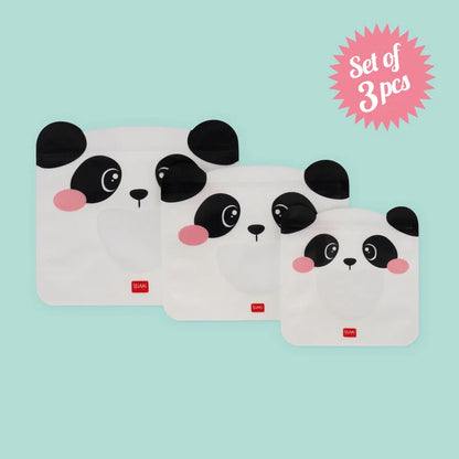 Set di 3 Buste per Alimenti - Snack Bags-Panda