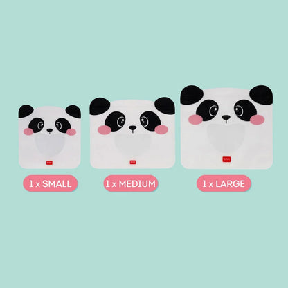 Set di 3 Buste per Alimenti - Snack Bags-Panda
