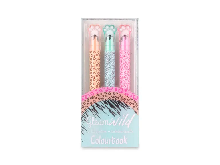 Set 3 evidenziatori con timbro – Gleam Wild