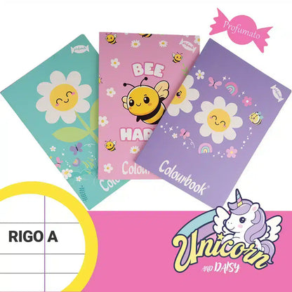 Set 3 quaderni A4 Unicorn and Daisy