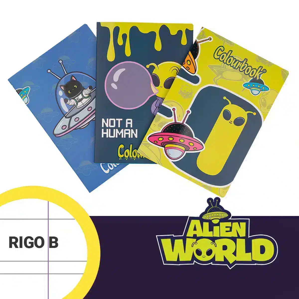Set 3 quaderni A4 Alien World