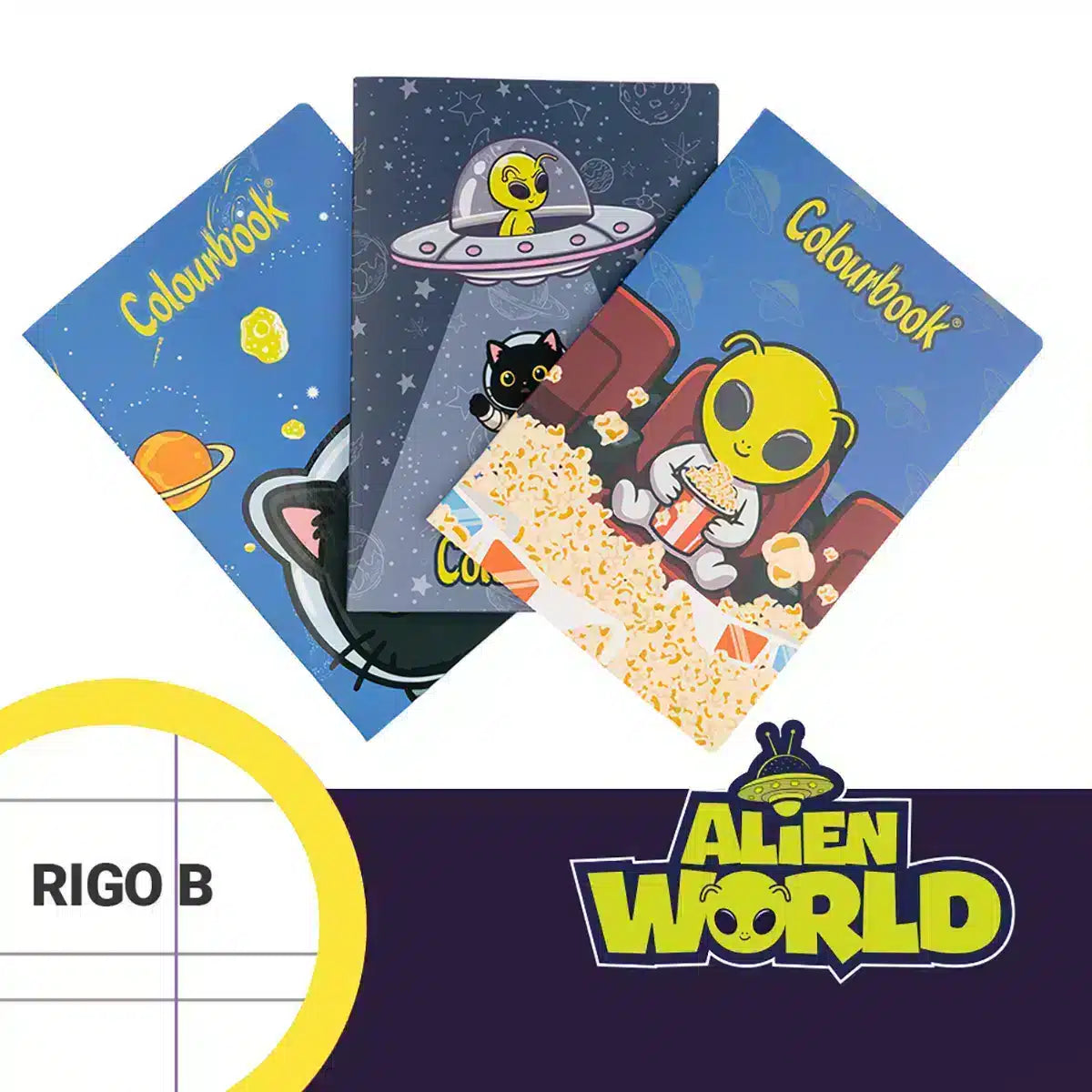 Set 3 quaderni A4 Alien World