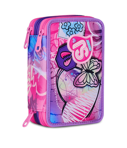 Astuccio Triplo Pieno 3 Zip Sj Gang Tinypatch Girl | Seven