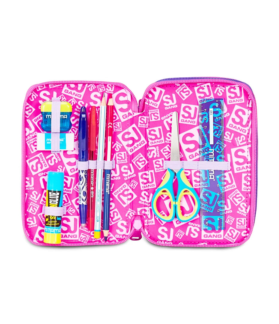 Astuccio Triplo Pieno 3 Zip Sj Gang Tinypatch Girl | Seven