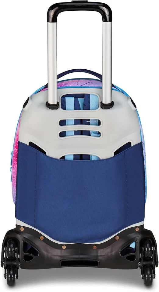Trolley Lilo & Stitch Scuola Jack 3 Ruote, Blu, Zaino Con Carrello Sganciabile